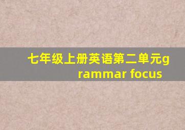 七年级上册英语第二单元grammar focus